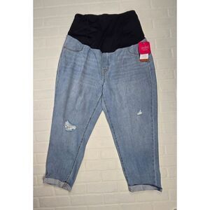 Isabel Maternity Crossover Panel Boyfriend Jean Size 18